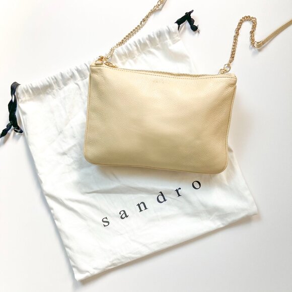 SANDRO Addict dual-pocket crossbody bag, Yellow - Picture 10 of 14